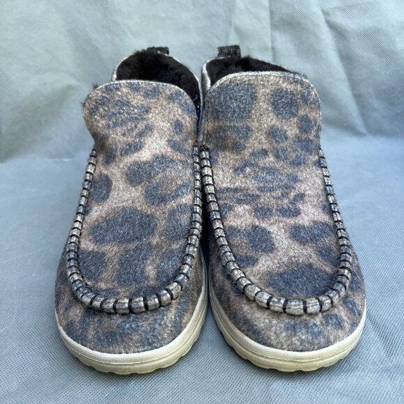 HEY DUDE Women's Britt Leo Nut Leopard Denny Print Faux Fur Shoes Size 10.5/11 - Picture 9 of 9